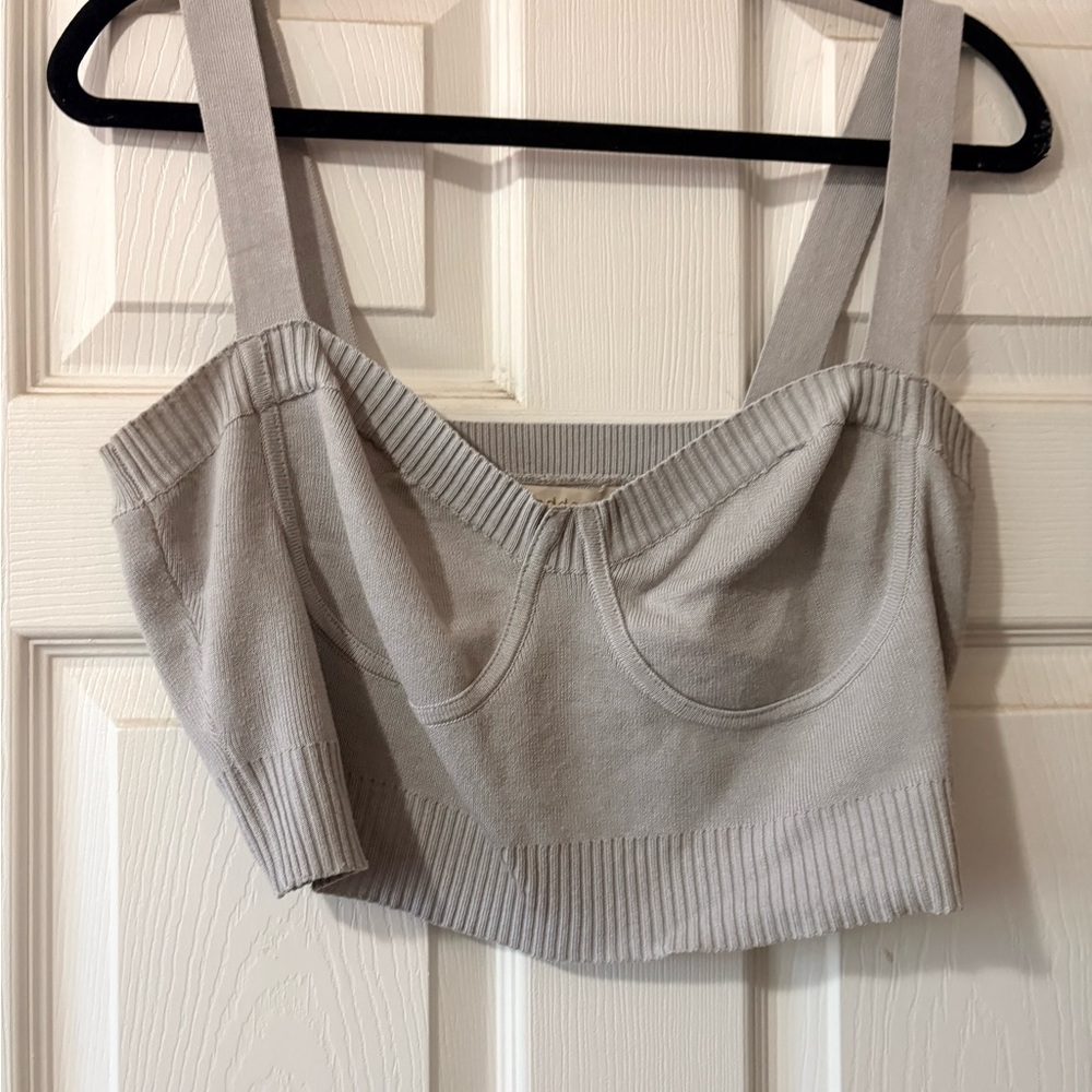 Madden Girl Ribbed Knit Bustier Crop Top